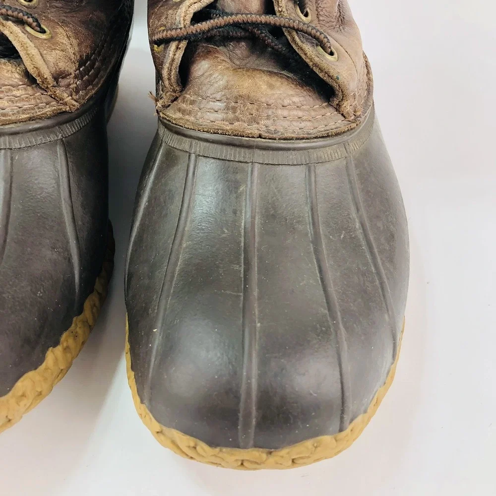 VTG LL Bean Mens 13 Wide Maine Hunting Shoe Duck Boots Leather Rubber MCM 60-70s